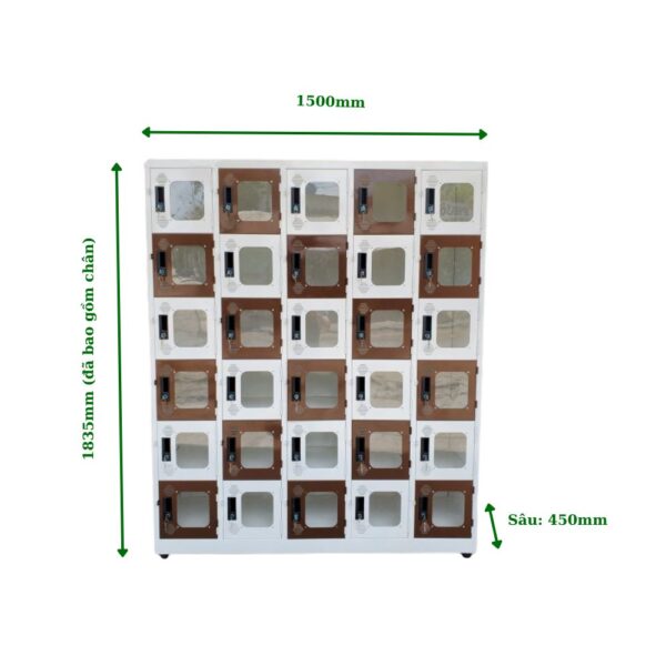 TỦ LOCKER SẮT 30 NGĂN MICA