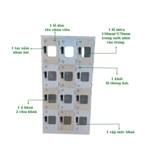 TỦ LOCKER SẮT 12 NGĂN MICA