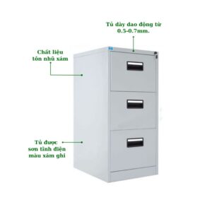 TỦ HỘC KÉO SẮT 3 NGĂN