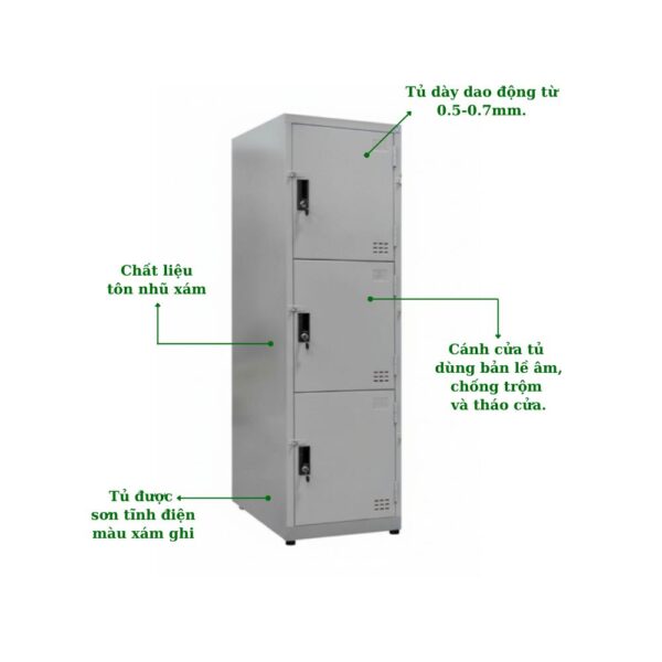 TỦ LOCKER SẮT 3 NGĂN