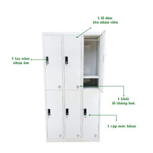 TỦ LOCKER SẮT 6 NGĂN