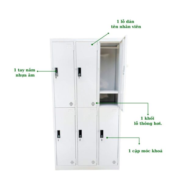 TỦ LOCKER SẮT 6 NGĂN