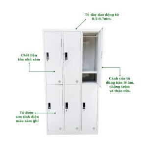 TỦ LOCKER SẮT 6 NGĂN
