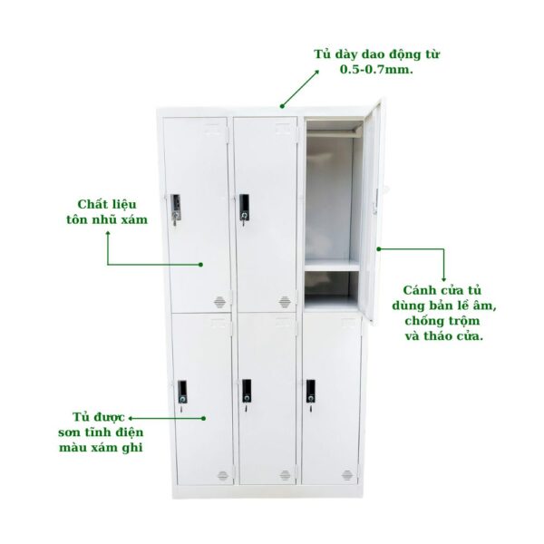 TỦ LOCKER SẮT 6 NGĂN