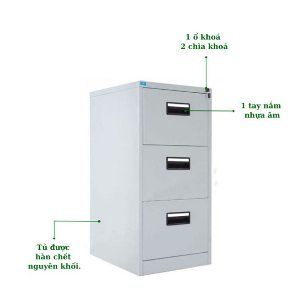 TỦ HỘC KÉO SẮT 3 NGĂN