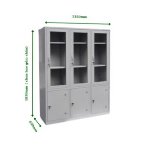TỦ SẮT 3 CÁNH KÍNH, 3 CÁNH TÔN