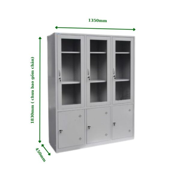 TỦ SẮT 3 CÁNH KÍNH, 3 CÁNH TÔN