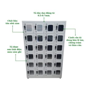 TỦ LOCKER SẮT 24 NGĂN MICA