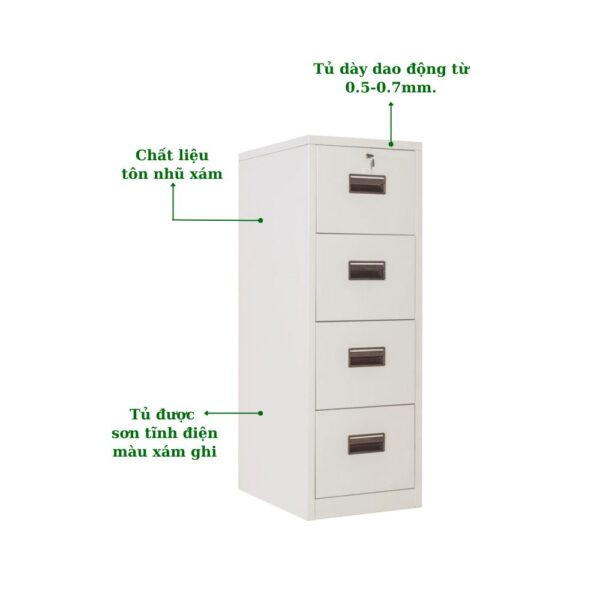 Tủ Hộc Kéo Sắt 4 Ngăn