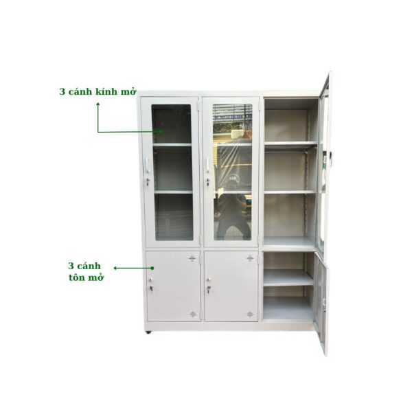 TỦ SẮT 3 CÁNH KÍNH, 3 CÁNH TÔN