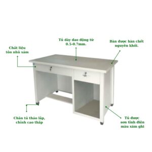 BÀN SẮT 2 HỘC KÉO 1 Ô TRỐNG