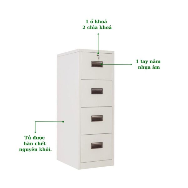 Tủ Hộc Kéo Sắt 4 Ngăn