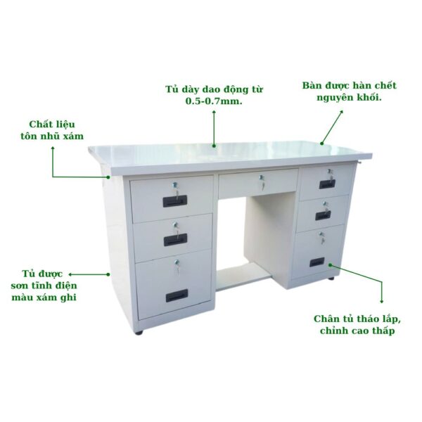 BÀN SẮT 7 HỘC KÉO