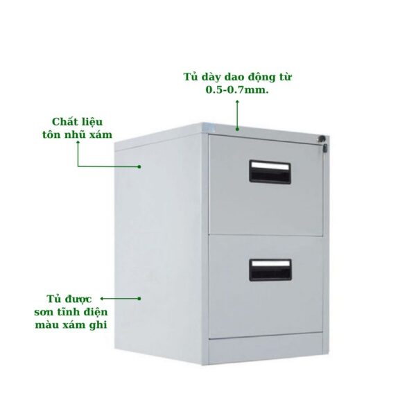 TỦ HỘC KÉO SẮT 2 NGĂN