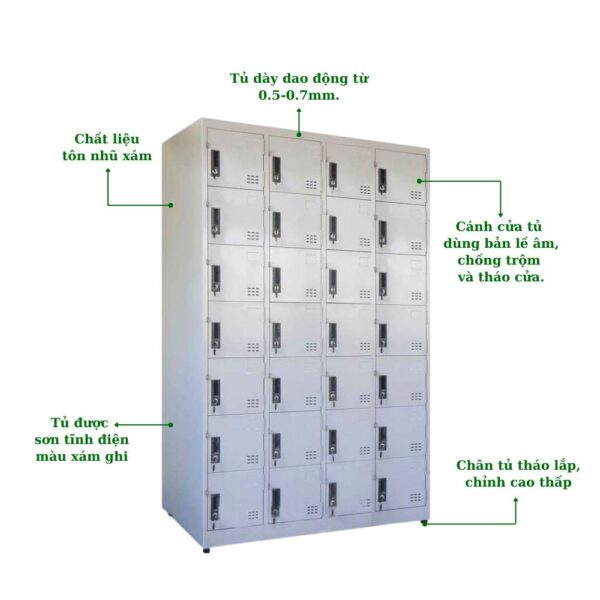 TỦ LOCKER SẮT 28 NGĂN