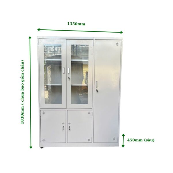 TỦ SẮT 2 CÁNH KÍNH MỞ, 3 CÁNH TÔN MỞ
