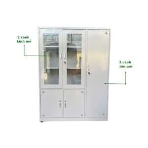 TỦ SẮT 2 CÁNH KÍNH MỞ, 3 CÁNH TÔN MỞ