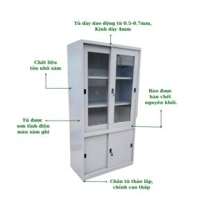 TỦ SẮT 2 CÁNH LÙA KÍNH 2 CÁNH LÙA TÔN
