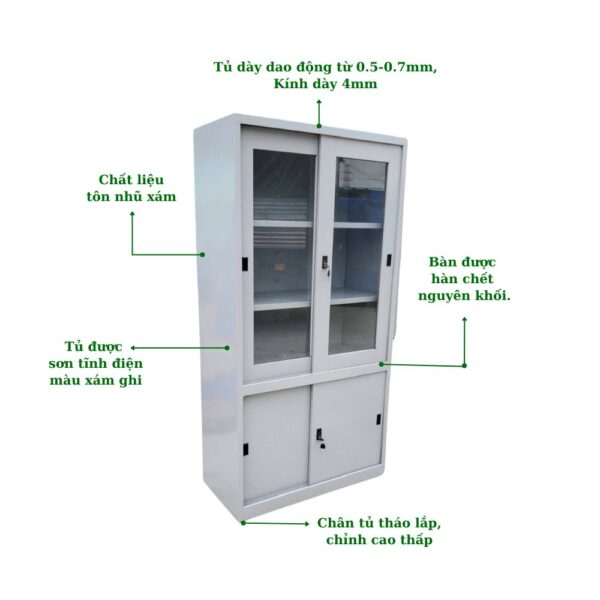 TỦ SẮT 2 CÁNH LÙA KÍNH 2 CÁNH LÙA TÔN