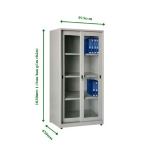 TỦ SẮT 2 CÁNH KÍNH LÙA