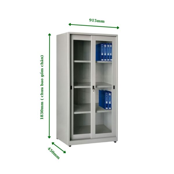 TỦ SẮT 2 CÁNH KÍNH LÙA