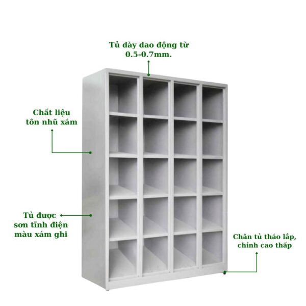 KỆ SẮT ĐỰNG HỒ SƠ VĂN PHÒNG 20 Ô - Ảnh 3