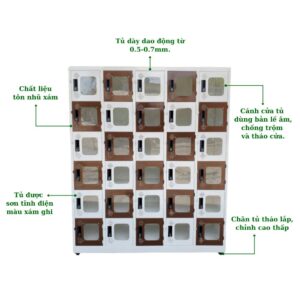 TỦ LOCKER SẮT 30 NGĂN MICA