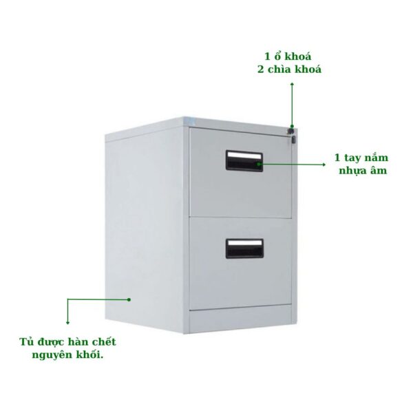 TỦ HỘC KÉO SẮT 2 NGĂN
