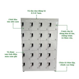 TỦ LOCKER SẮT 20 NGĂN