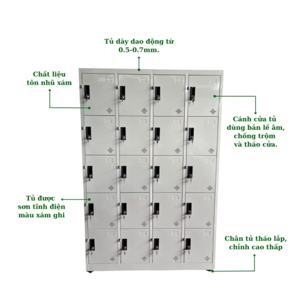 TỦ LOCKER SẮT 20 NGĂN