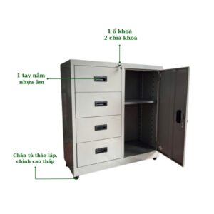 TỦ HỘC KÉO SẮT 4 NGĂN, 1 CÁNH MỞ