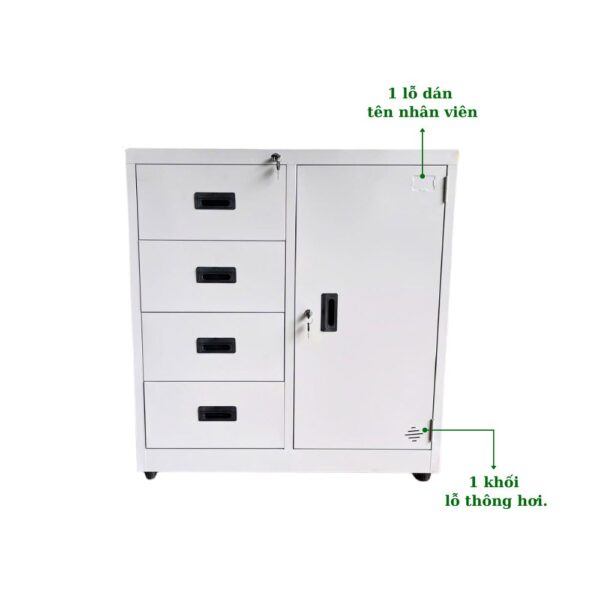 TỦ HỘC KÉO SẮT 4 NGĂN, 1 CÁNH MỞ