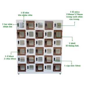 TỦ LOCKER SẮT 30 NGĂN MICA