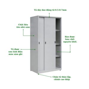TỦ SẮT 2 CÁNH TÔN LÙA