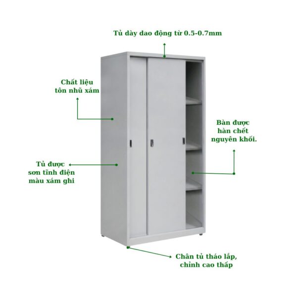 TỦ SẮT 2 CÁNH TÔN LÙA