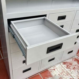 TỦ HỘC KÉO SẮT 8 NGĂN, KỆ 3 TẦNG