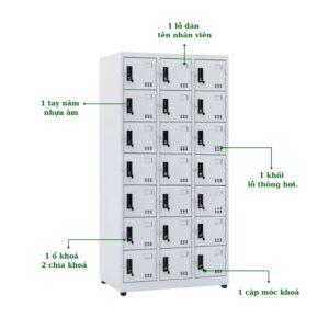 TỦ LOCKER SẮT 21 NGĂN