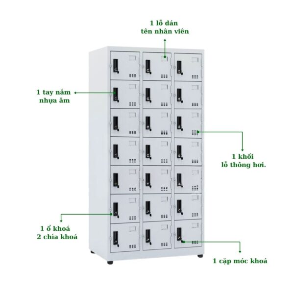 TỦ LOCKER SẮT 21 NGĂN