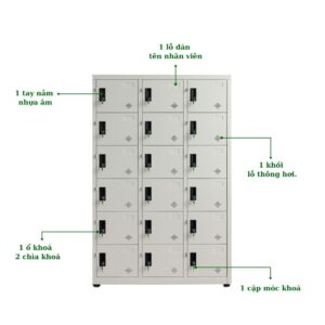 TỦ LOCKER SẮT 18 NGĂN