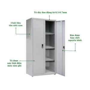 TỦ SẮT 2 CÁNH TÔN MỞ