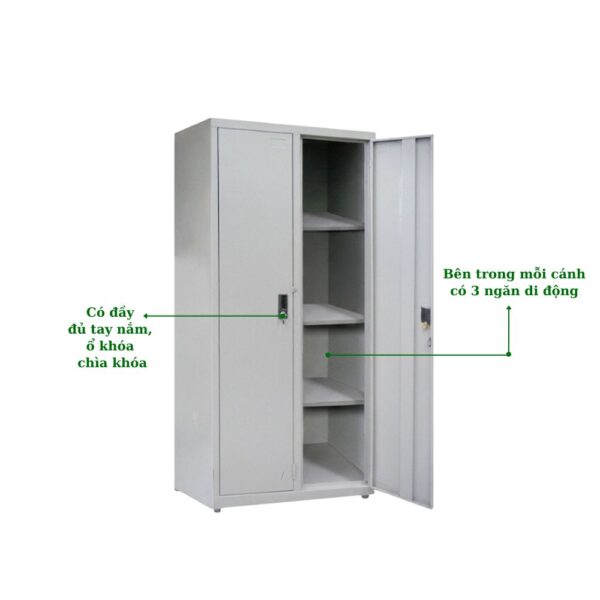 TỦ SẮT 2 CÁNH TÔN MỞ