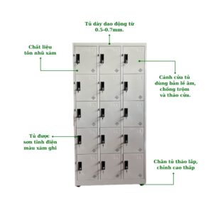 TỦ LOCKER SẮT 15 NGĂN