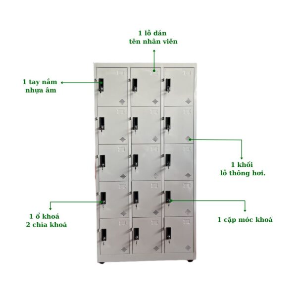 TỦ LOCKER SẮT 15 NGĂN