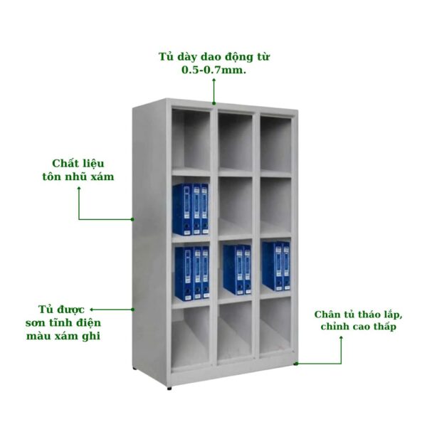 KỆ SẮT ĐỰNG HỒ SƠ VĂN PHÒNG 12 Ô - Ảnh 2