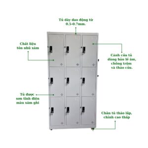 TỦ LOCKER 9 NGĂN