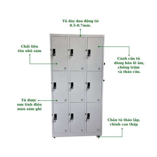 TỦ LOCKER 9 NGĂN