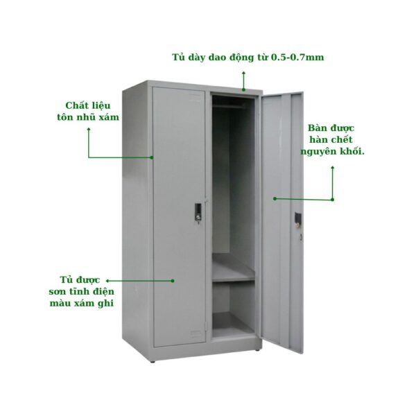 TỦ SẮT 2 CÁNH TREO ĐỒ