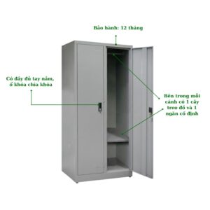 TỦ SẮT 2 CÁNH TREO ĐỒ