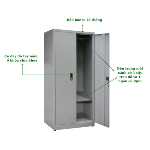 TỦ SẮT 2 CÁNH TREO ĐỒ
