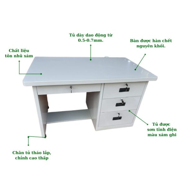 BÀN SẮT 4 HỘC KÉO